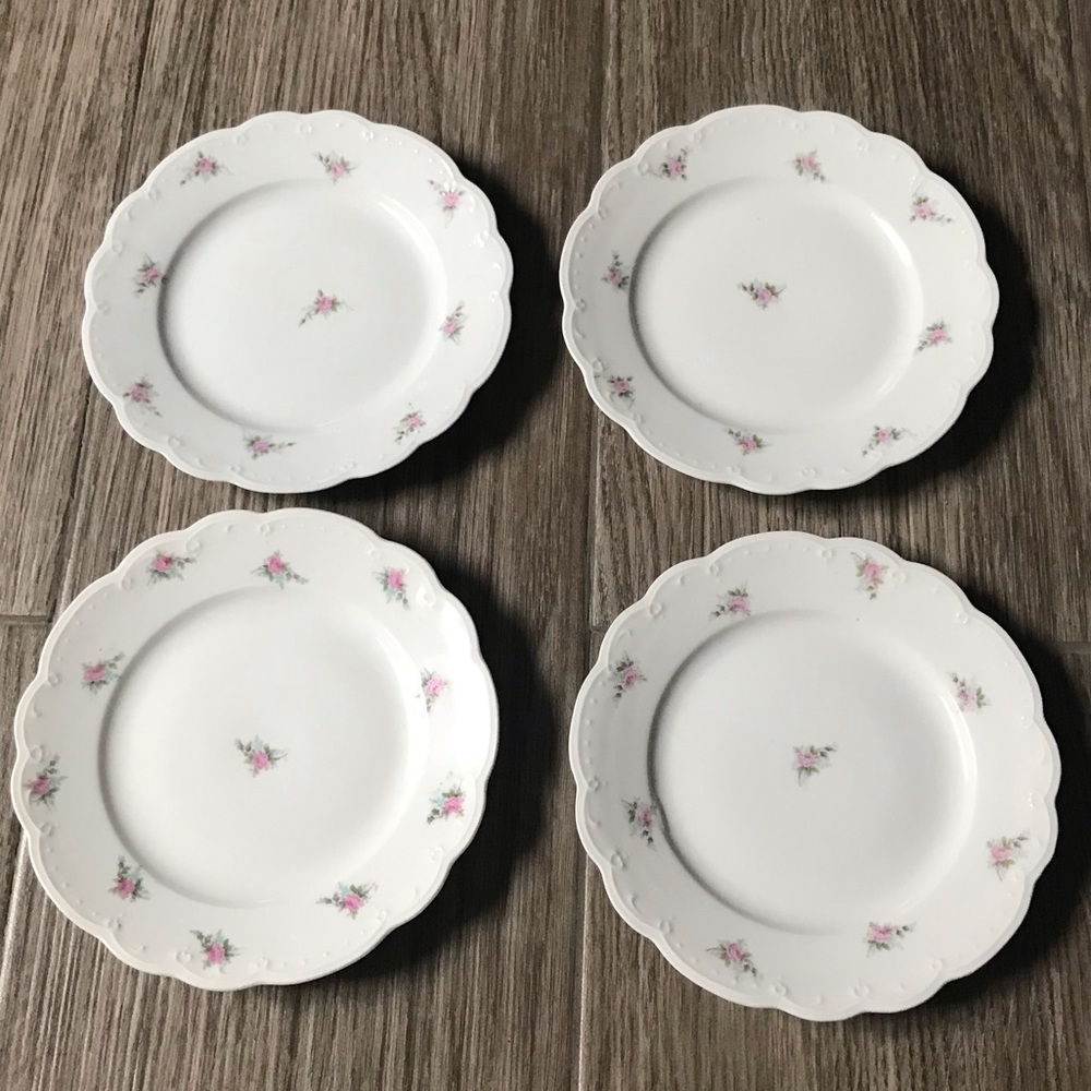 Four Antique M.Z. Austria Scalloped Bread Plates